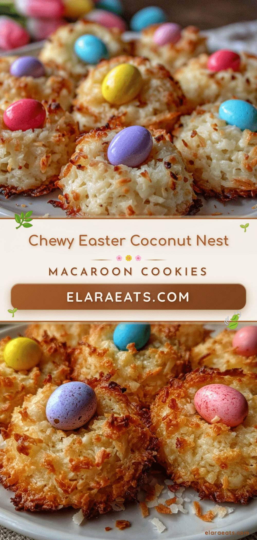 chewy Easter coconut nest macaroon cookies recipe