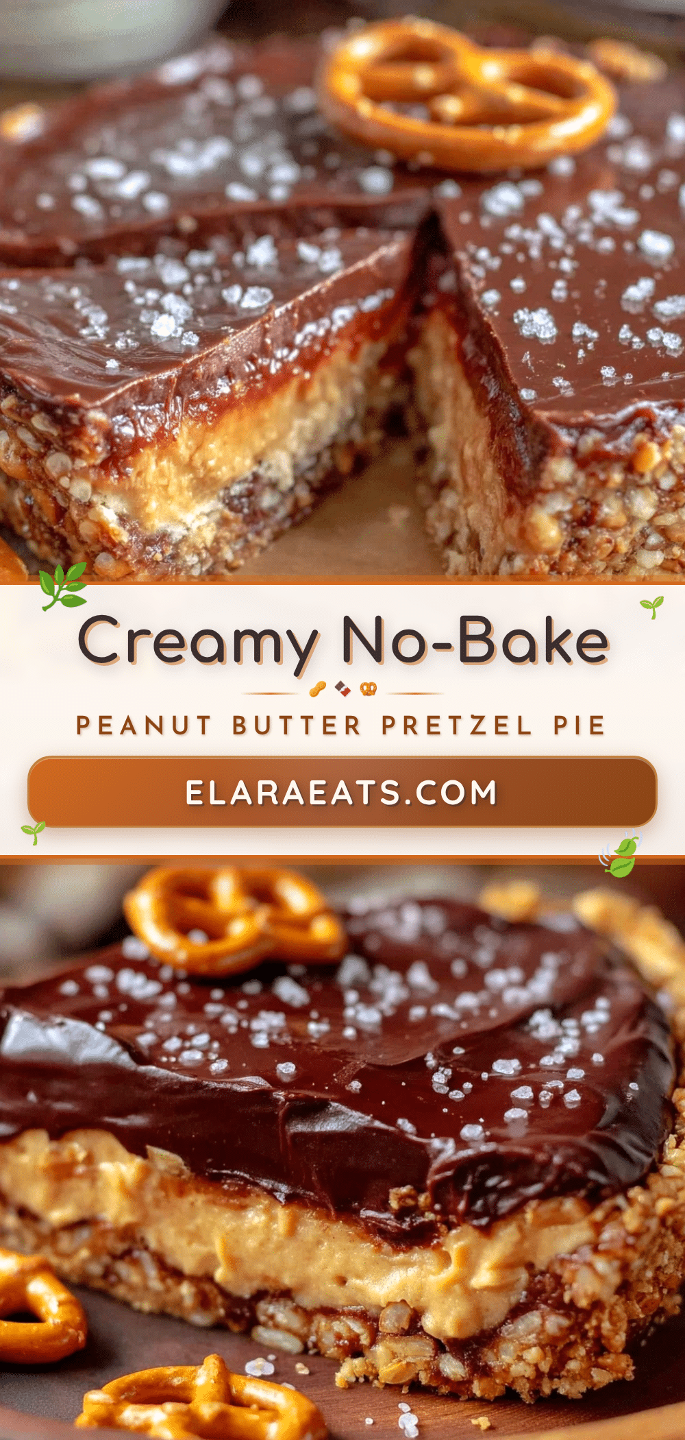creamy no-bake peanut butter pretzel pie recipe
