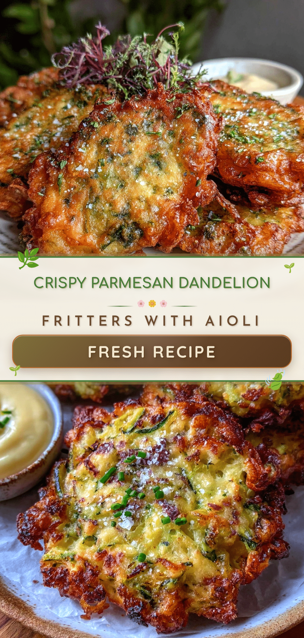 crispy parmesan dandelion green fritters recipe