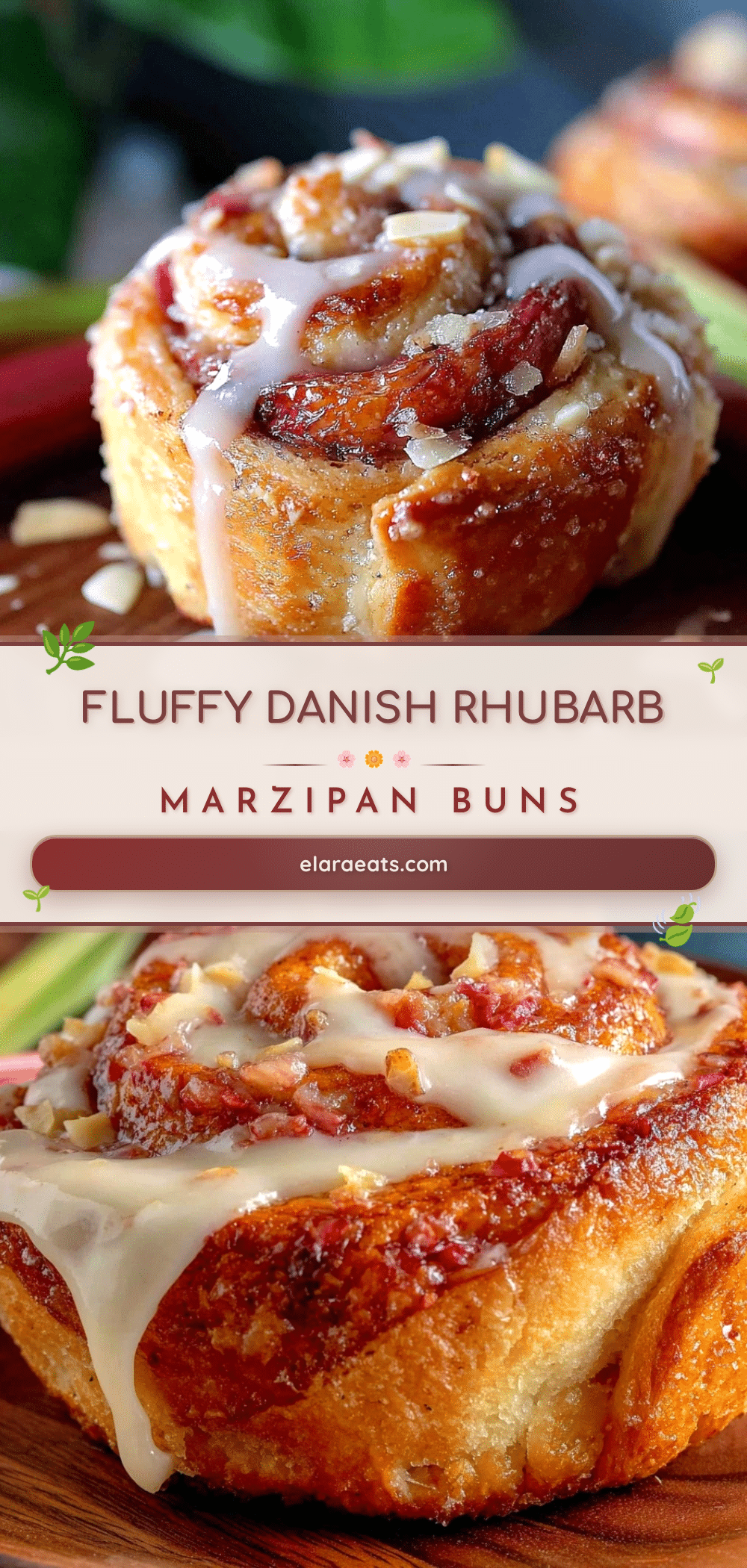 Danish rhubarb marzipan morning buns recipe