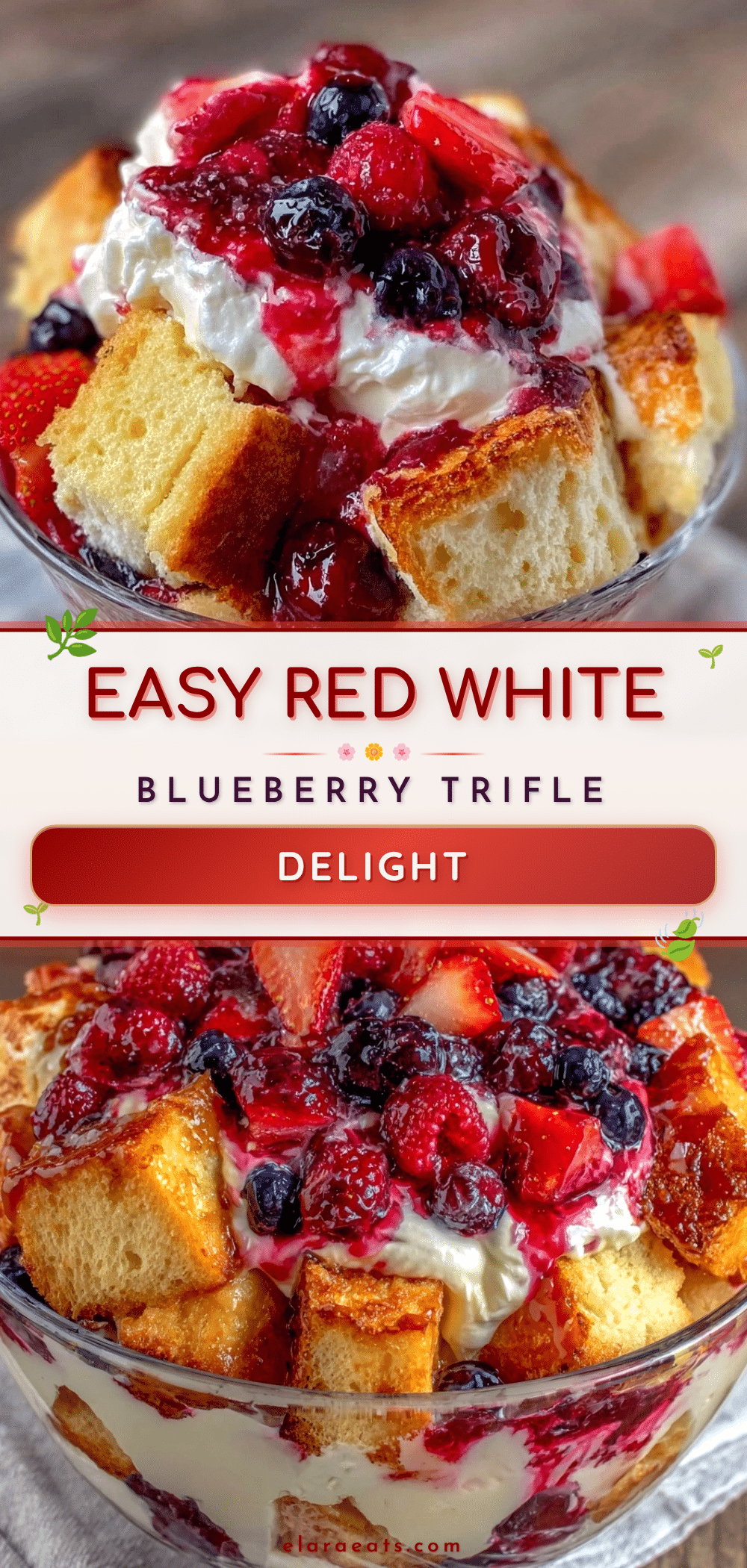 Easy Red White and Blue Berry Trifle Delight recipe