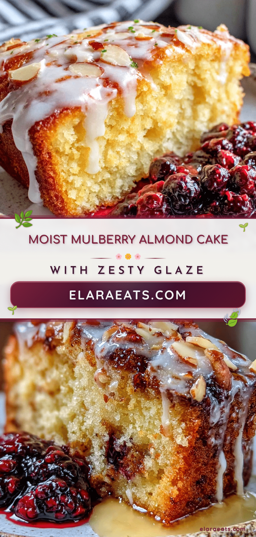 moist mulberry almond cake recipe