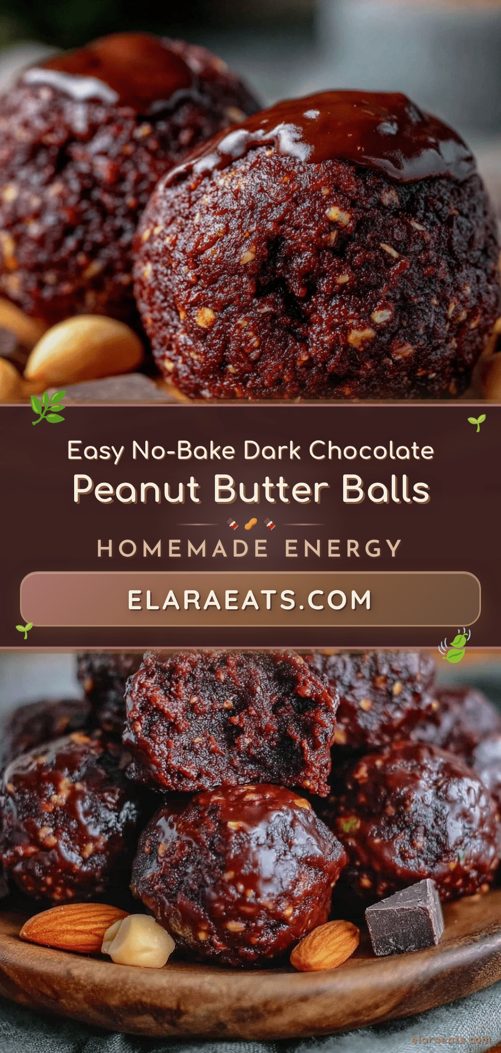no-bake dark chocolate peanut butter protein balls recipe