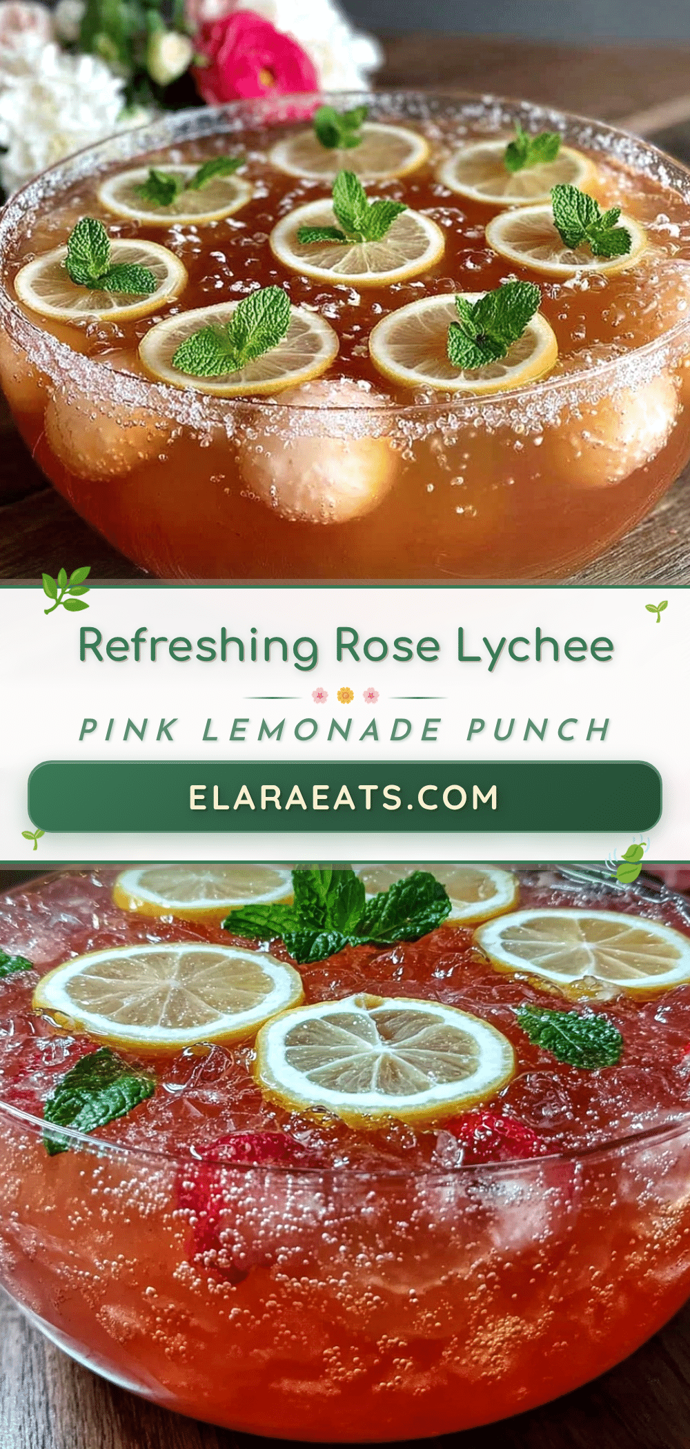 rose lychee pink lemonade punch recipe
