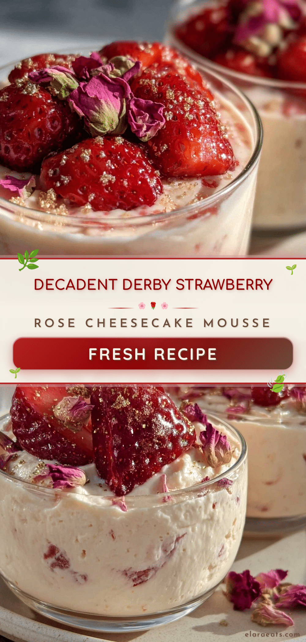 strawberry rose cheesecake mousse cups recipe