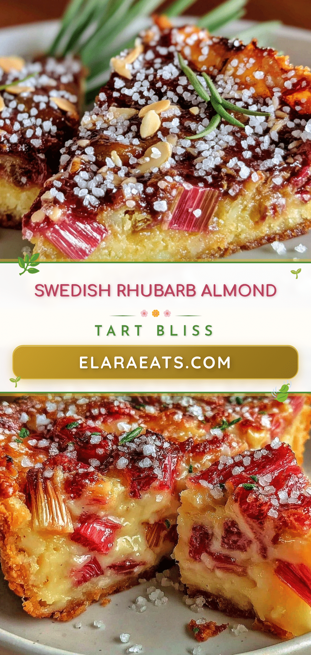 Swedish Rhubarb Almond Frangipane Tart recipe