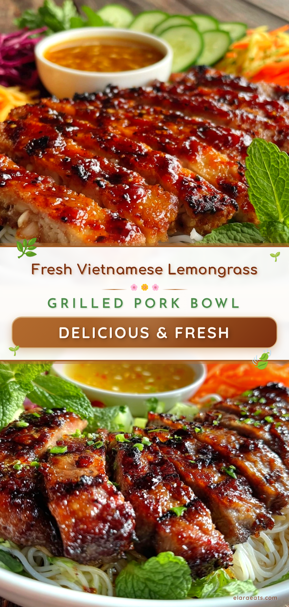 vietnamese lemongrass grilled pork vermicelli bowl recipe