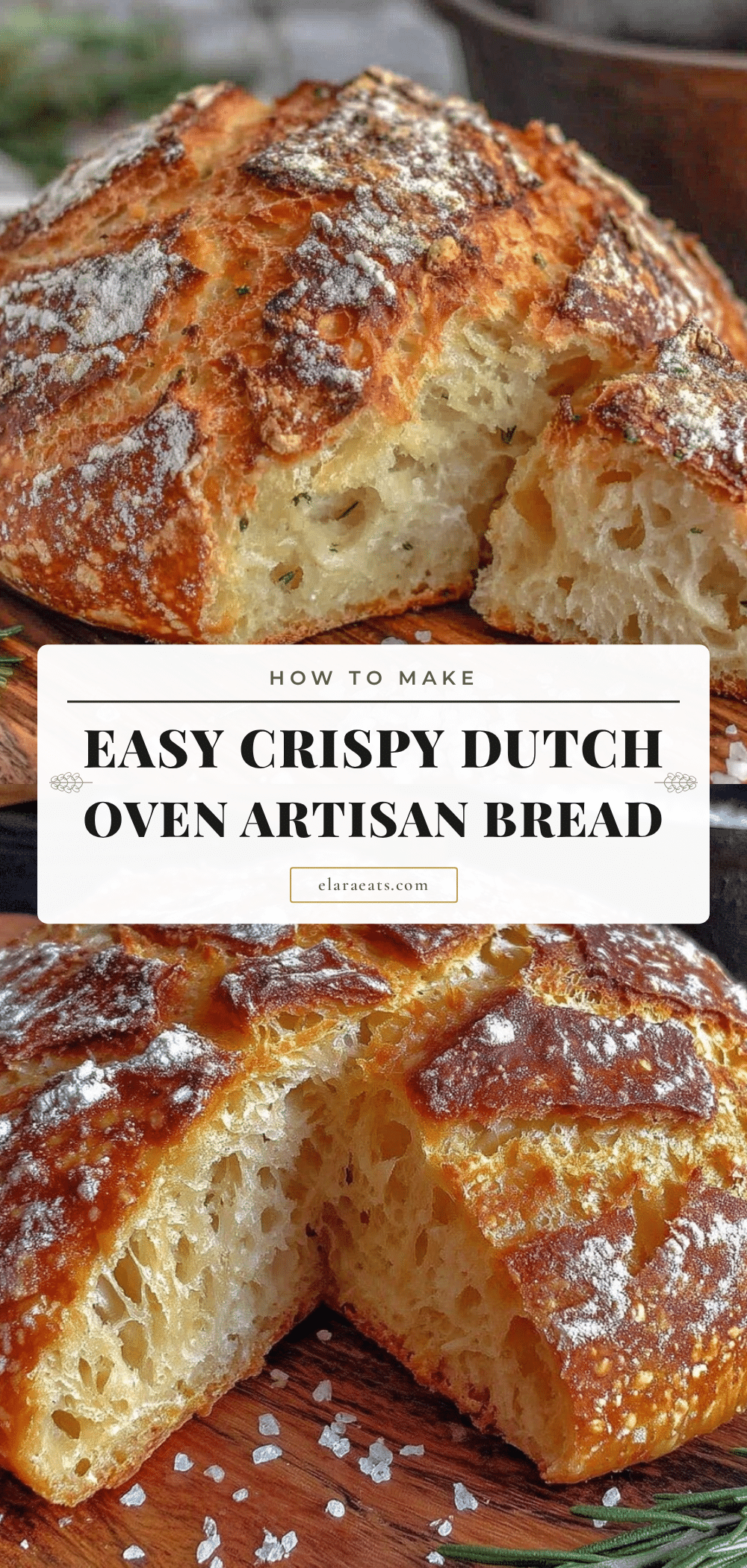 crispy dutch oven no-knead artisan bread recipe