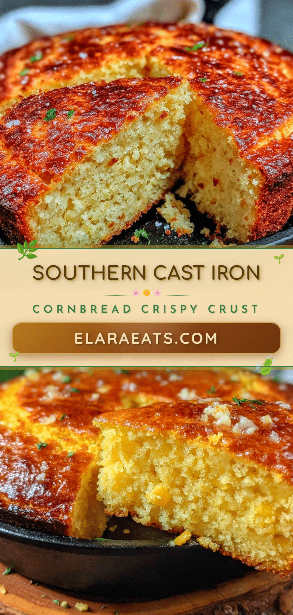crispy southern cast iron cornbread recipe
