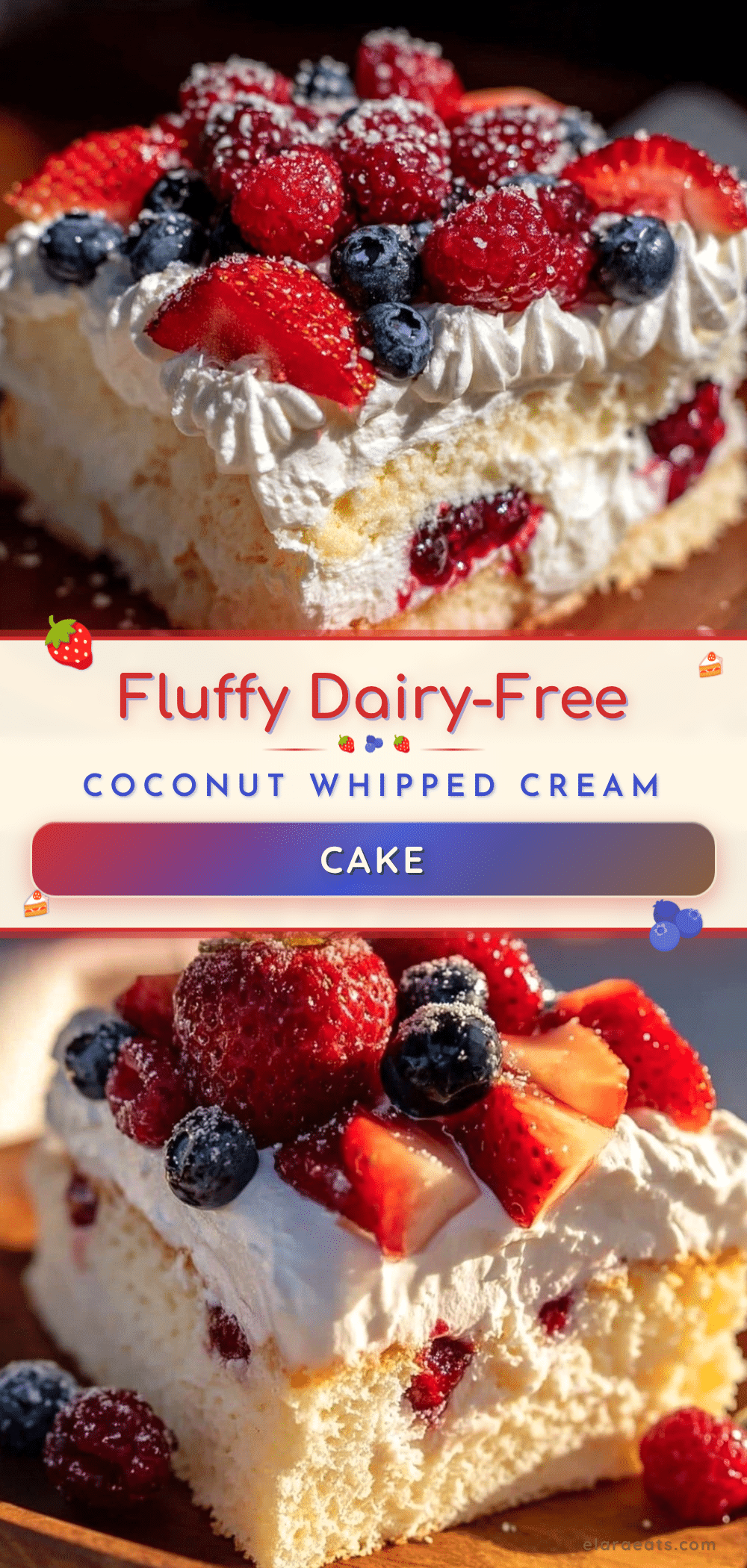 dairy-free coconut whipped cream flag cake recipe