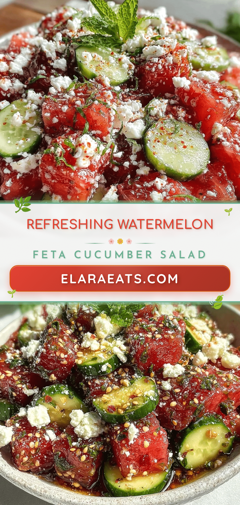 fresh watermelon feta cucumber salad recipe