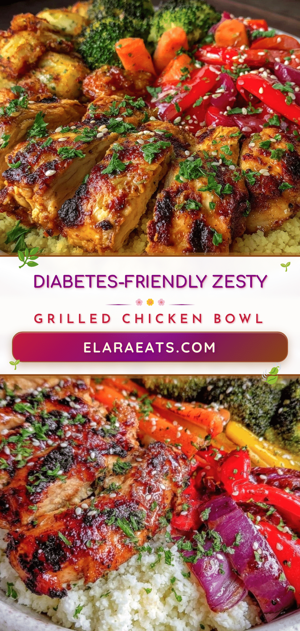healthy diabetes-friendly grilled chicken bowl recipe