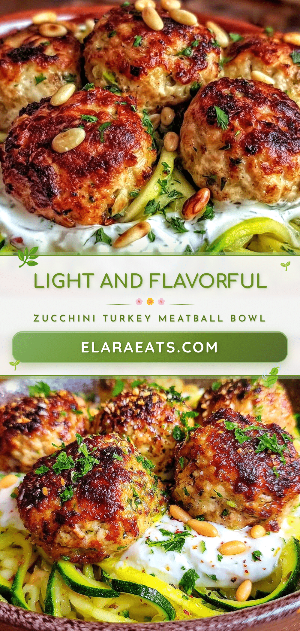 healthy zucchini turkey meatball bowl recipe