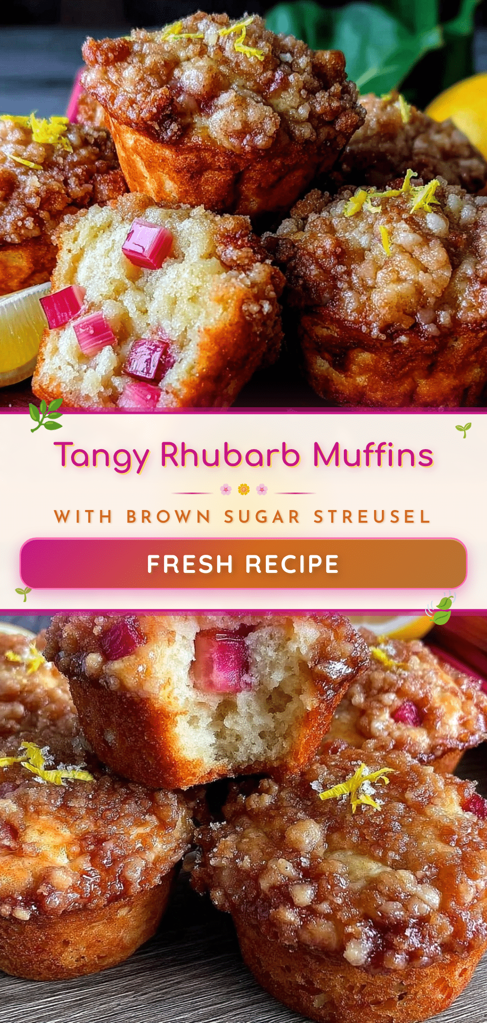 tender rhubarb muffins recipe
