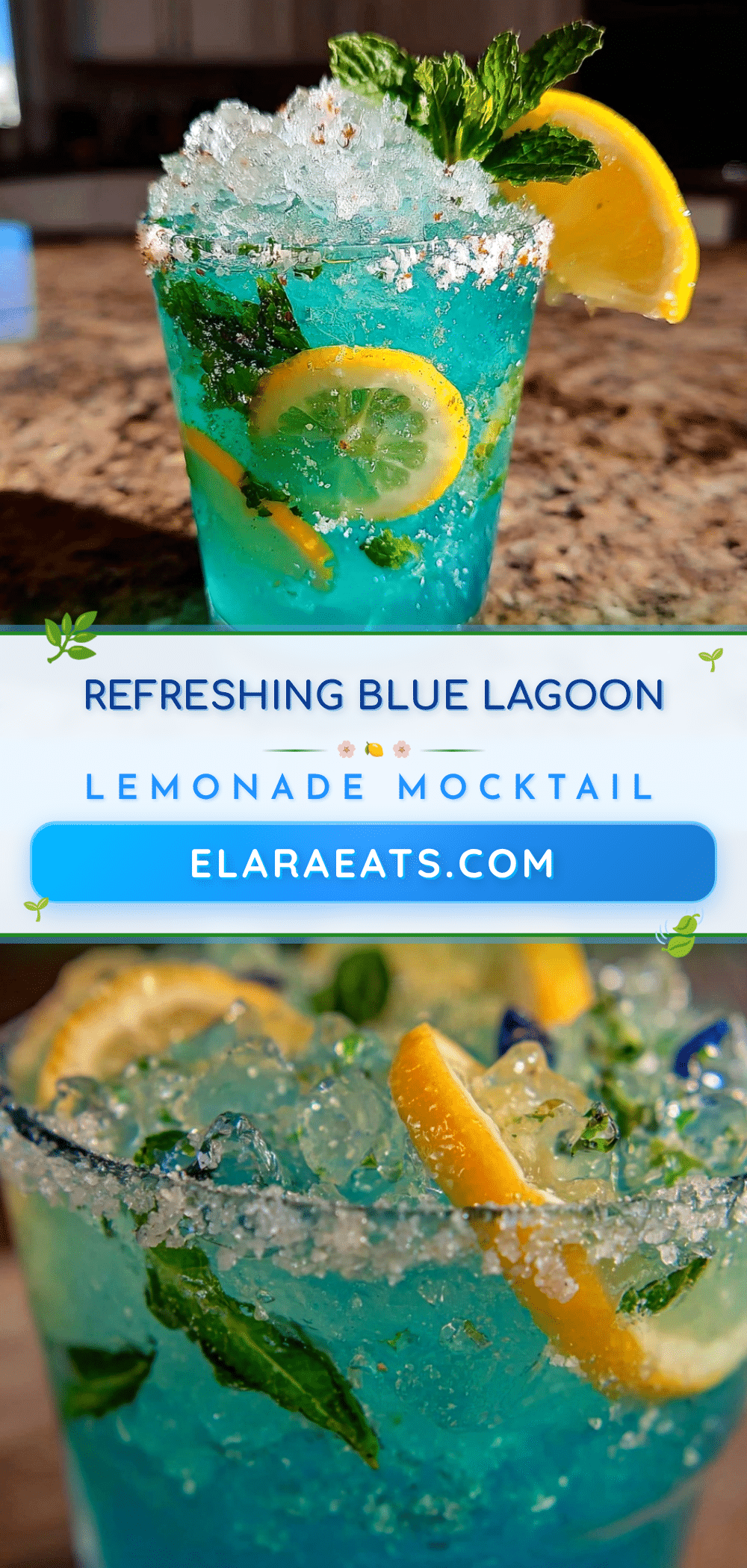 blue lagoon lemonade mocktail recipe