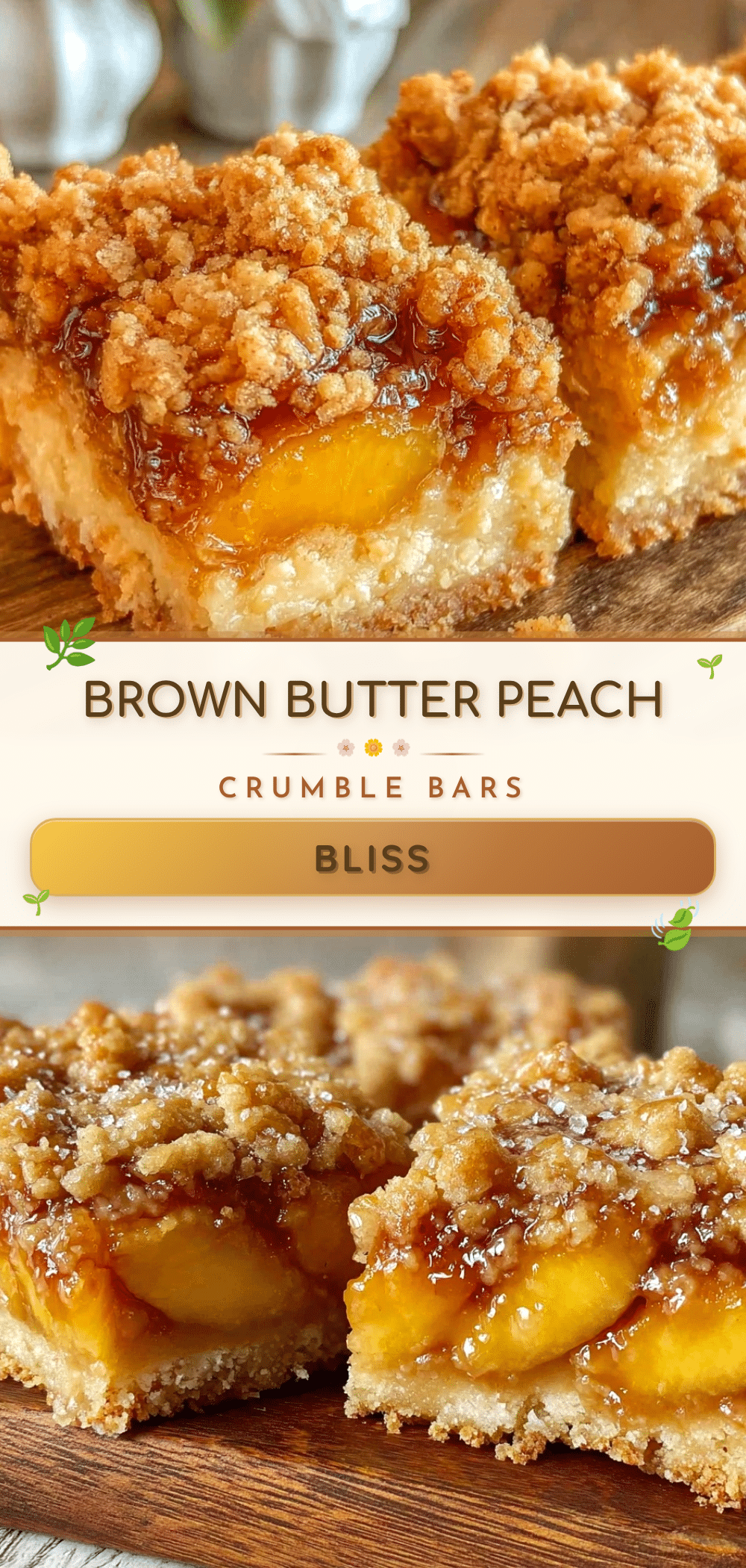 brown butter peach crumble bars recipe