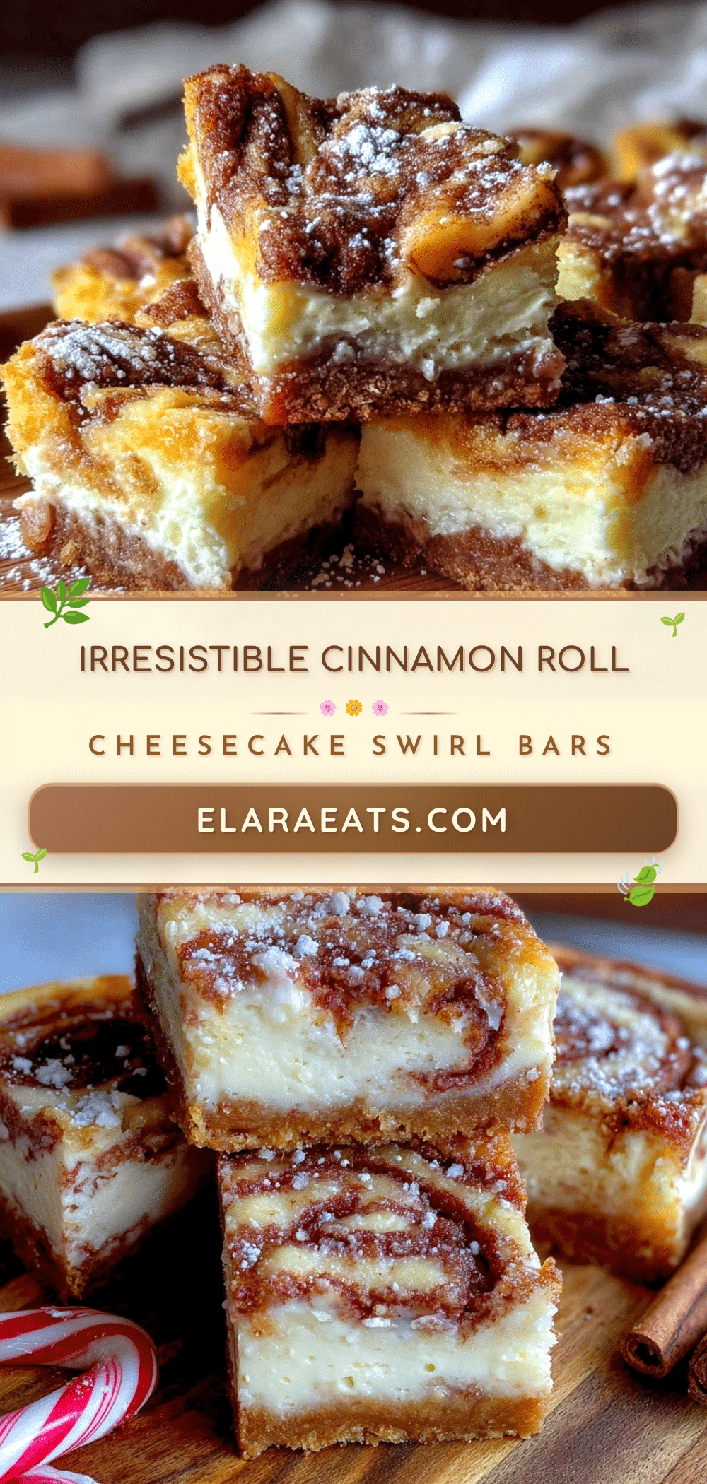 Cinnamon Roll Cheesecake Swirl Bars recipe