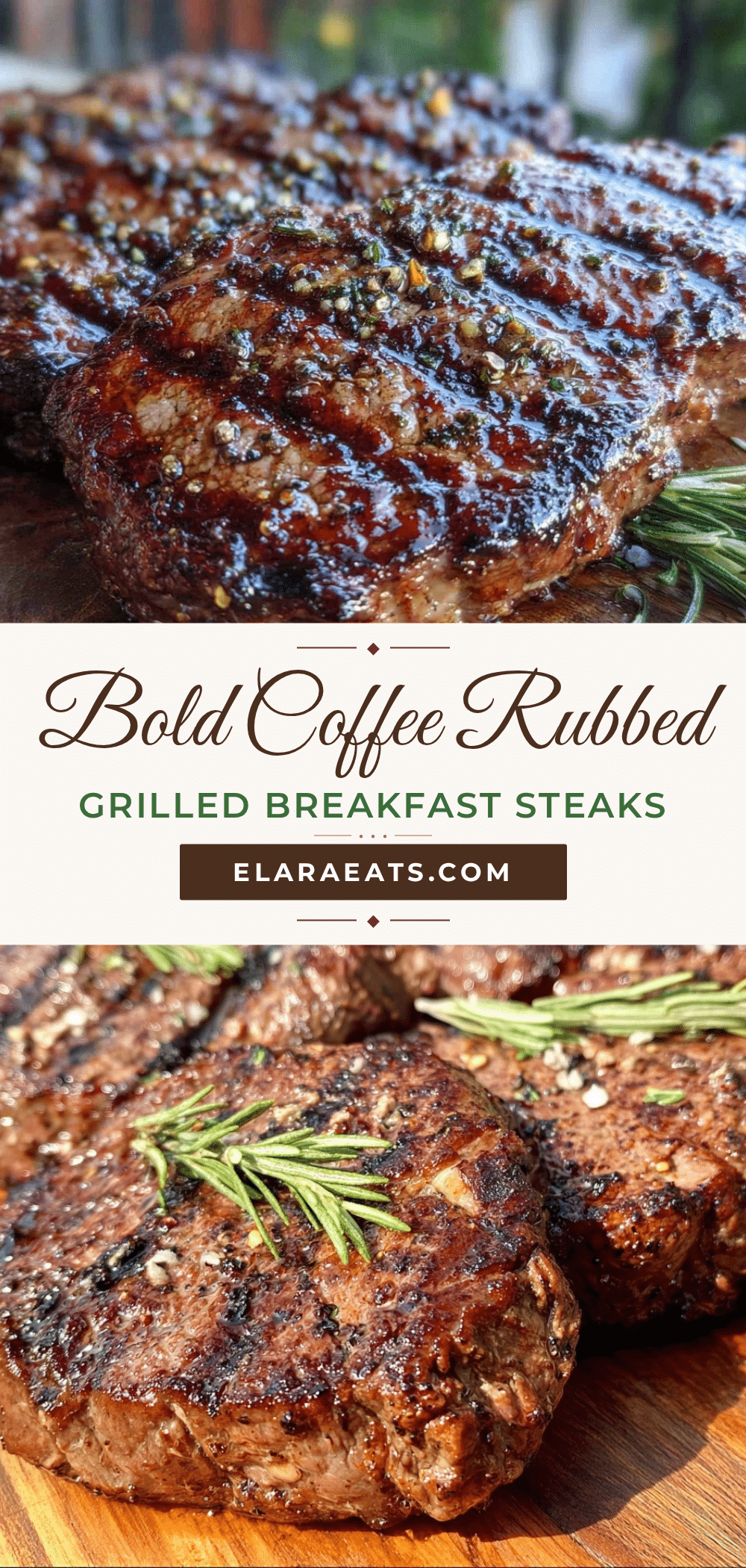 coffee-rubbed grilled breakfast steaks recipe