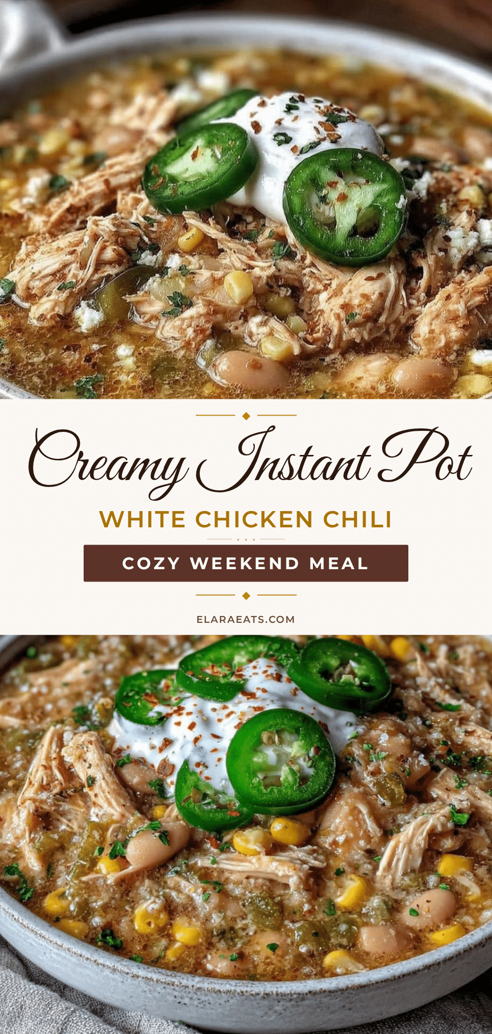 Creamy Instant Pot White Chicken Chili recipe