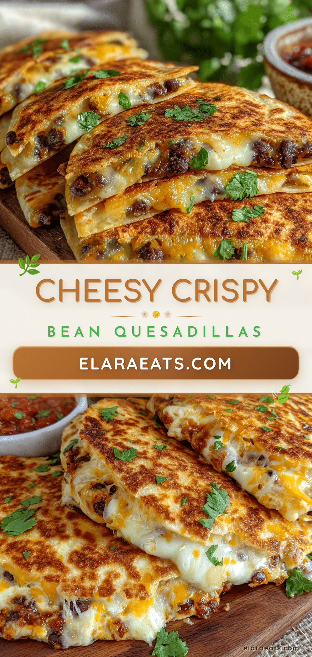 crispy bean and cheese quesadillas recipe