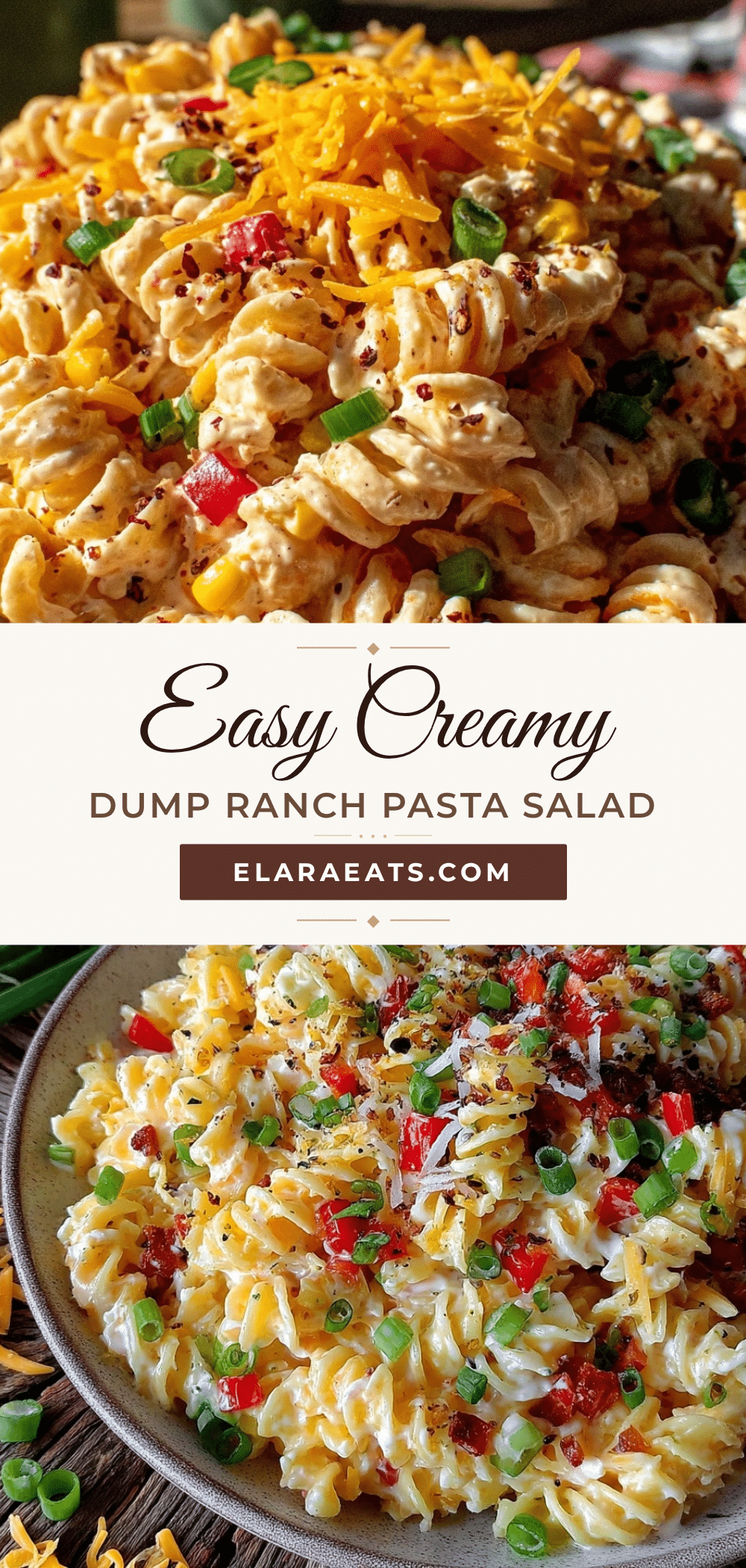 easy creamy dump ranch pasta salad recipe