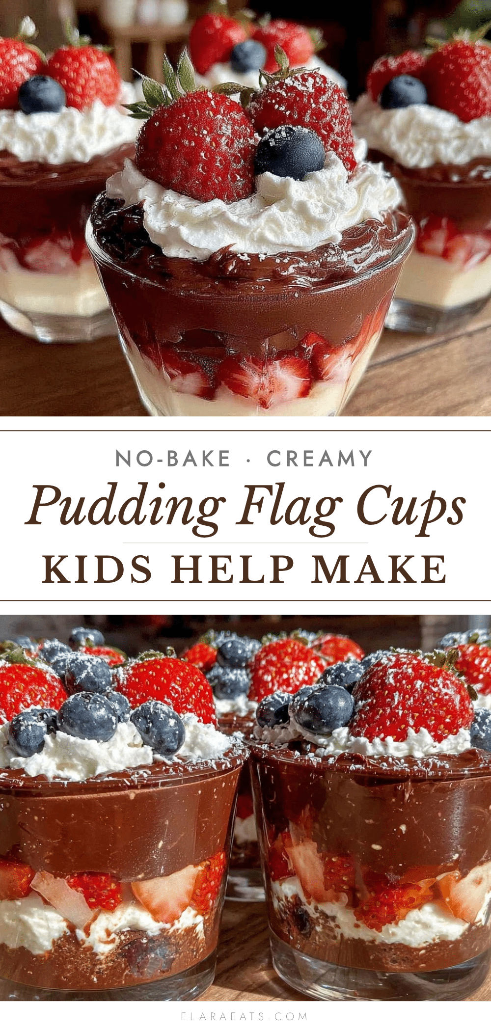 easy no bake pudding flag cups recipe
