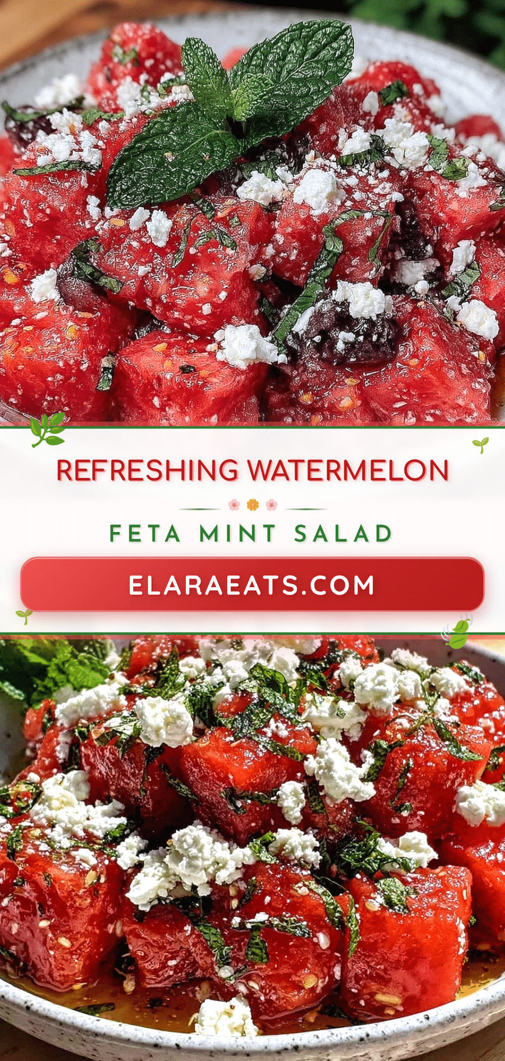 fresh watermelon feta mint salad recipe