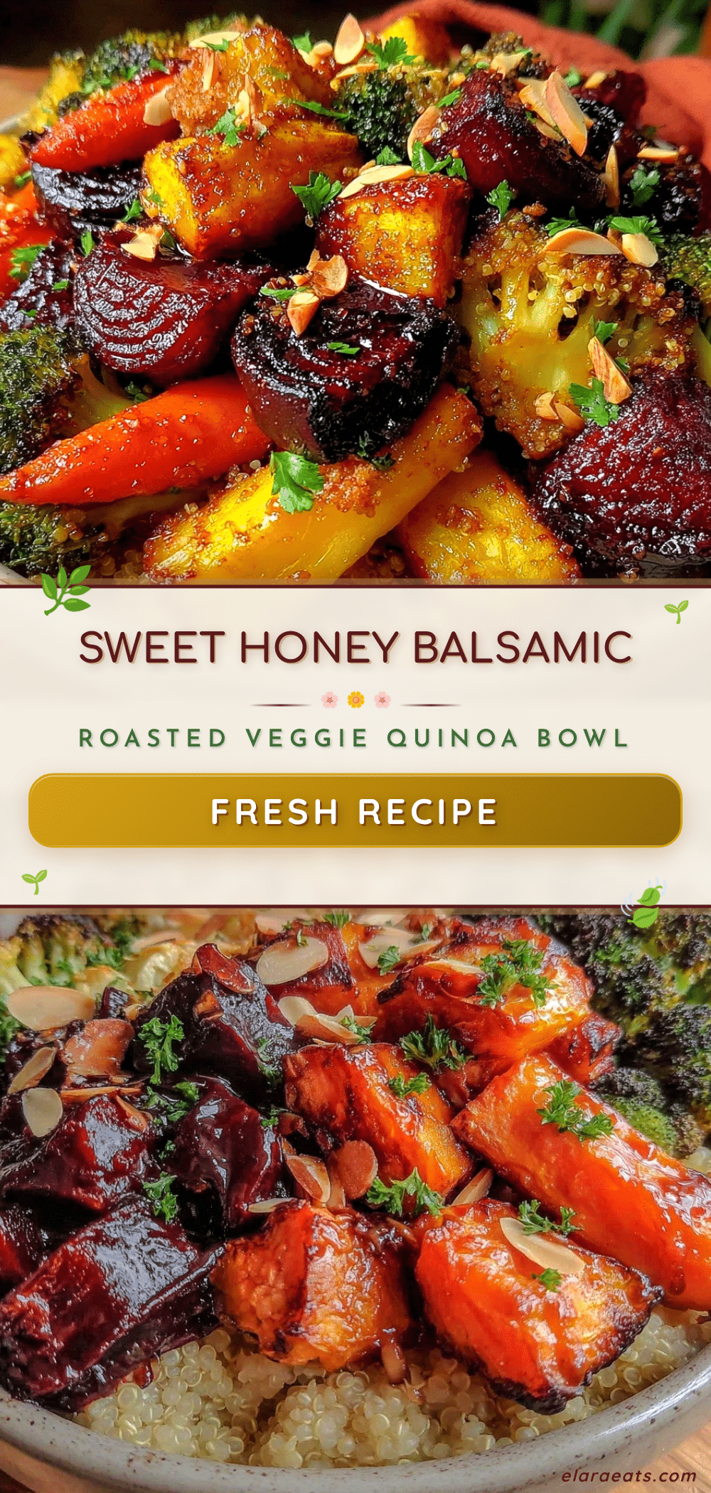 honey balsamic roasted vegetable quinoa bowl recipe