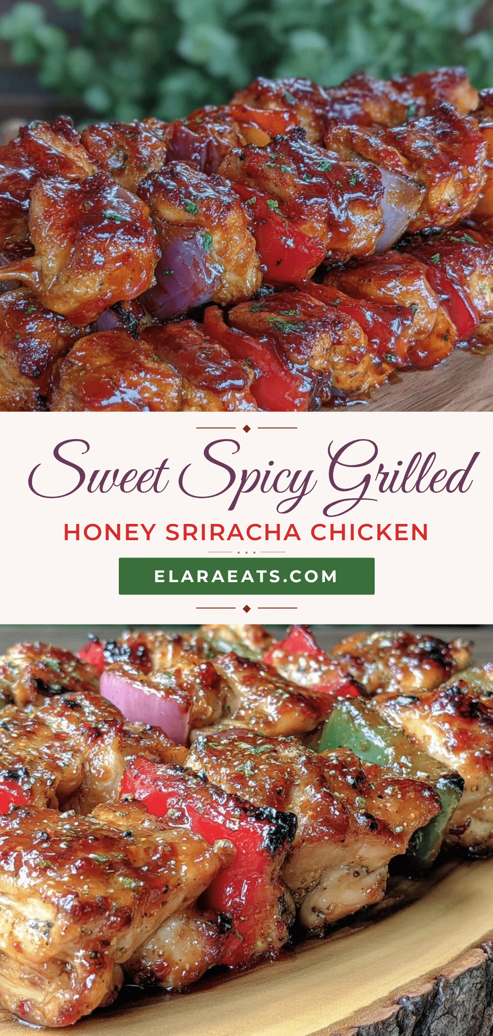 honey sriracha chicken skewers recipe