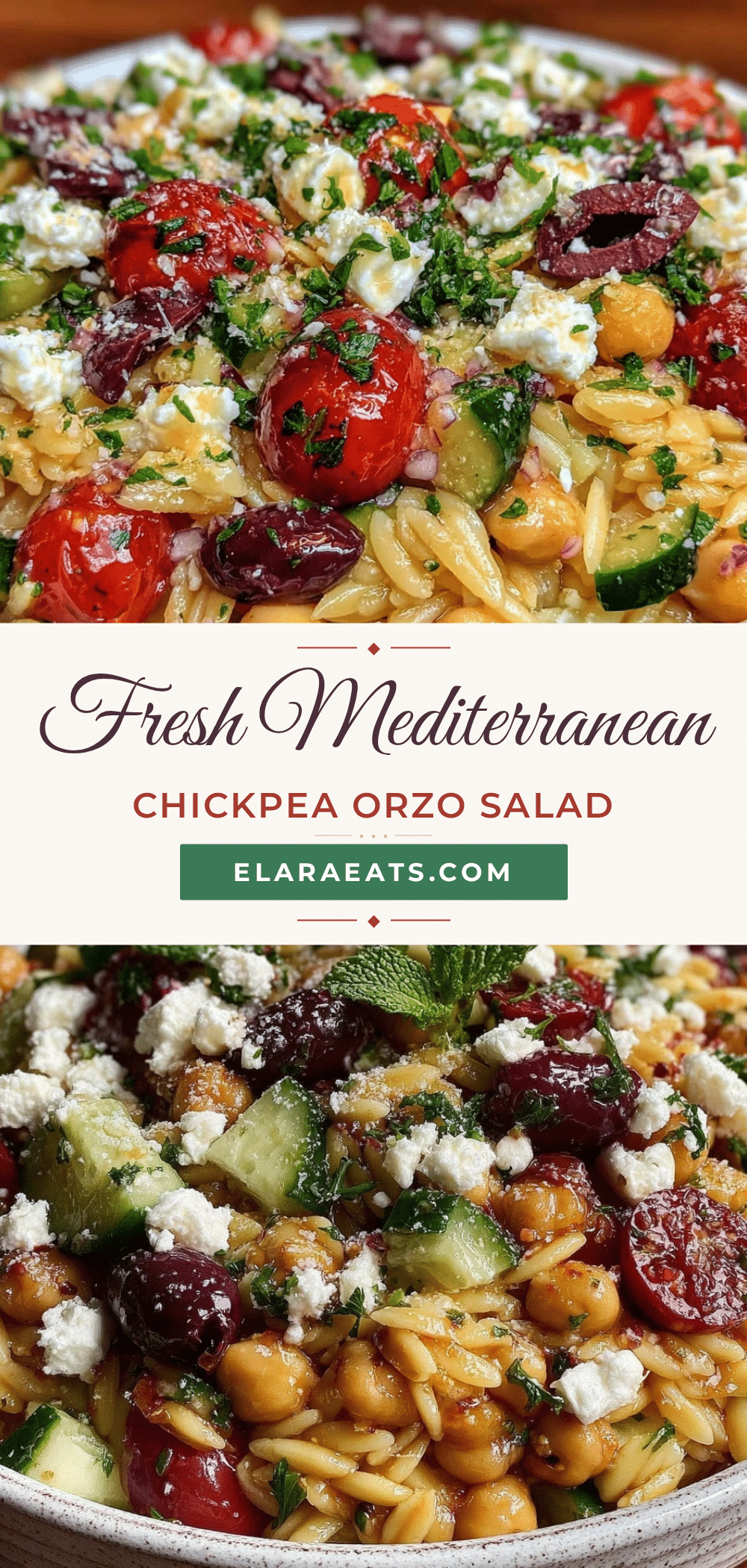 Mediterranean Chickpea Orzo Salad recipe