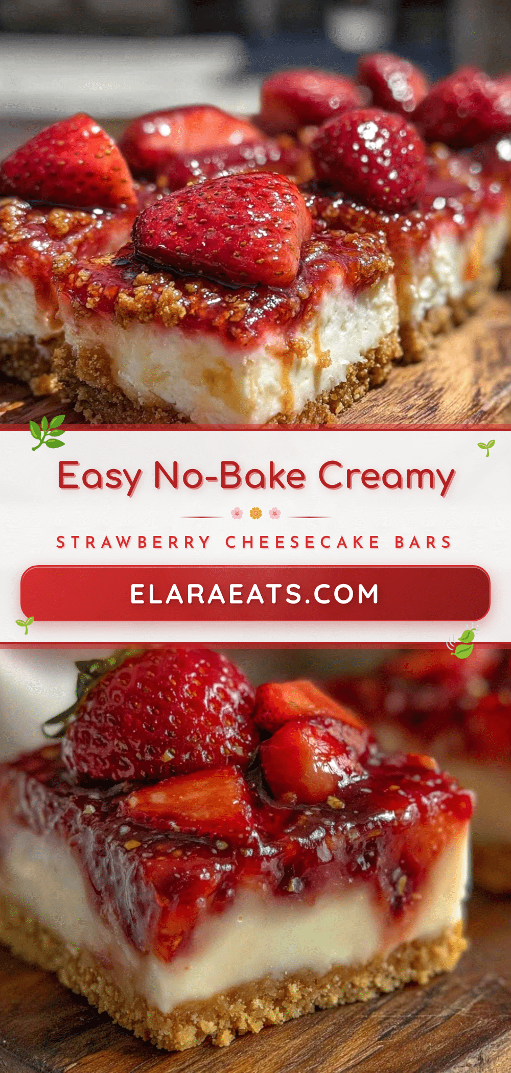no-bake strawberry cheesecake bars recipe