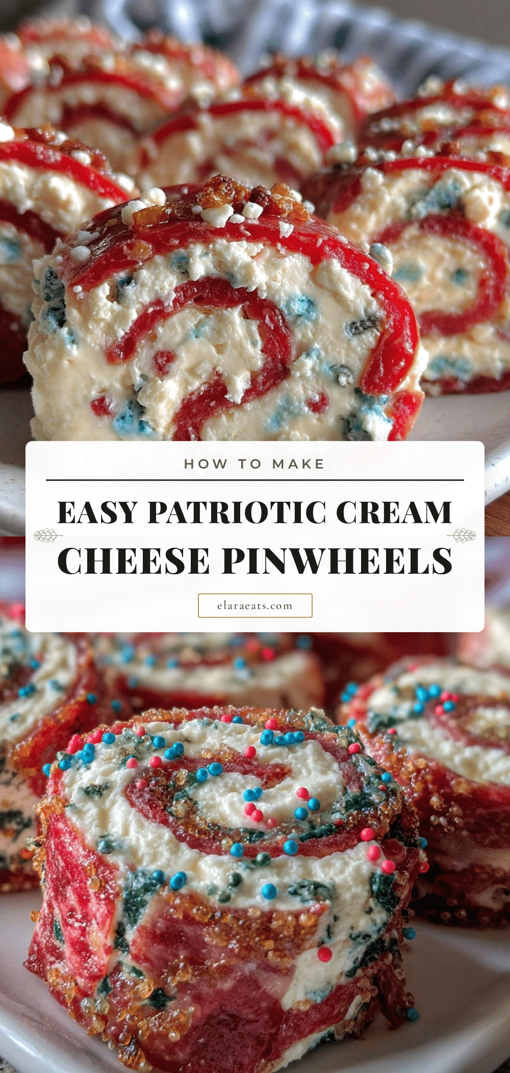 patriotic pinwheel cream cheese appetizers recipe