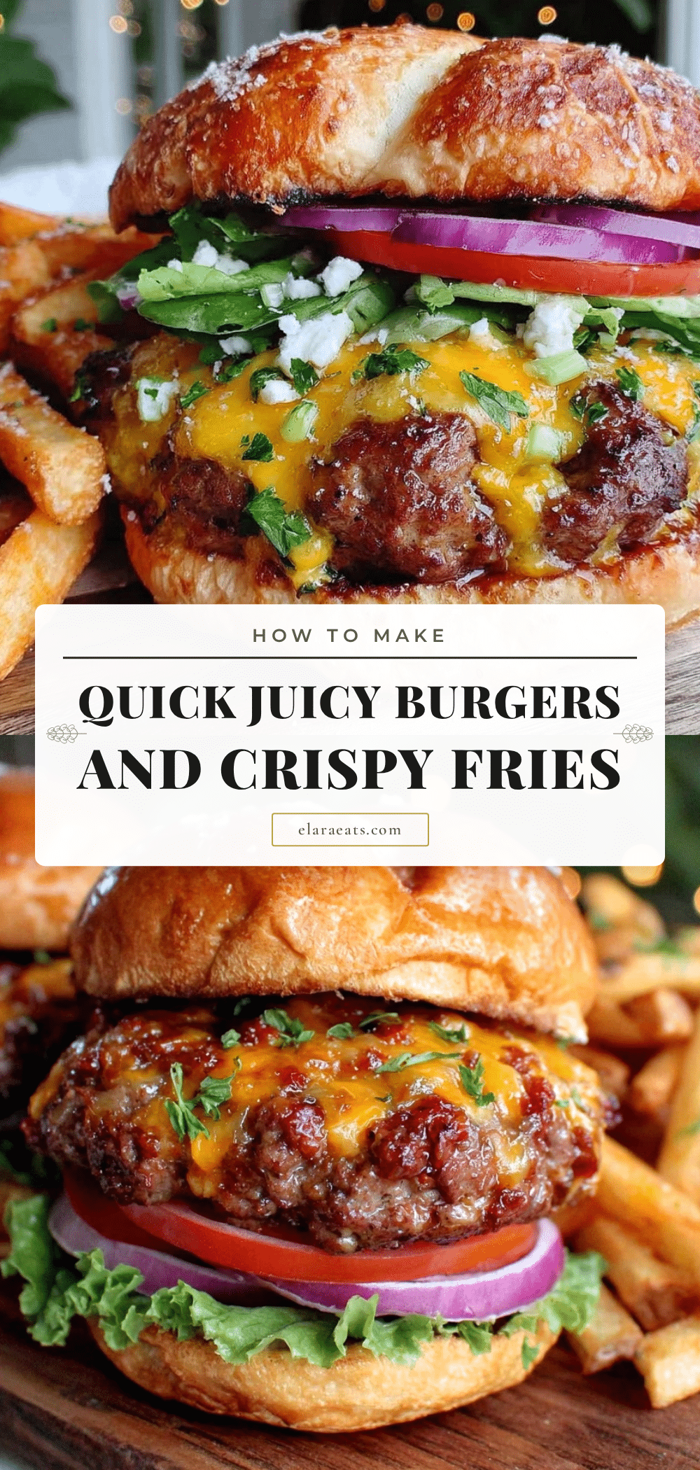 quick juicy burgers and crispy fries recipe