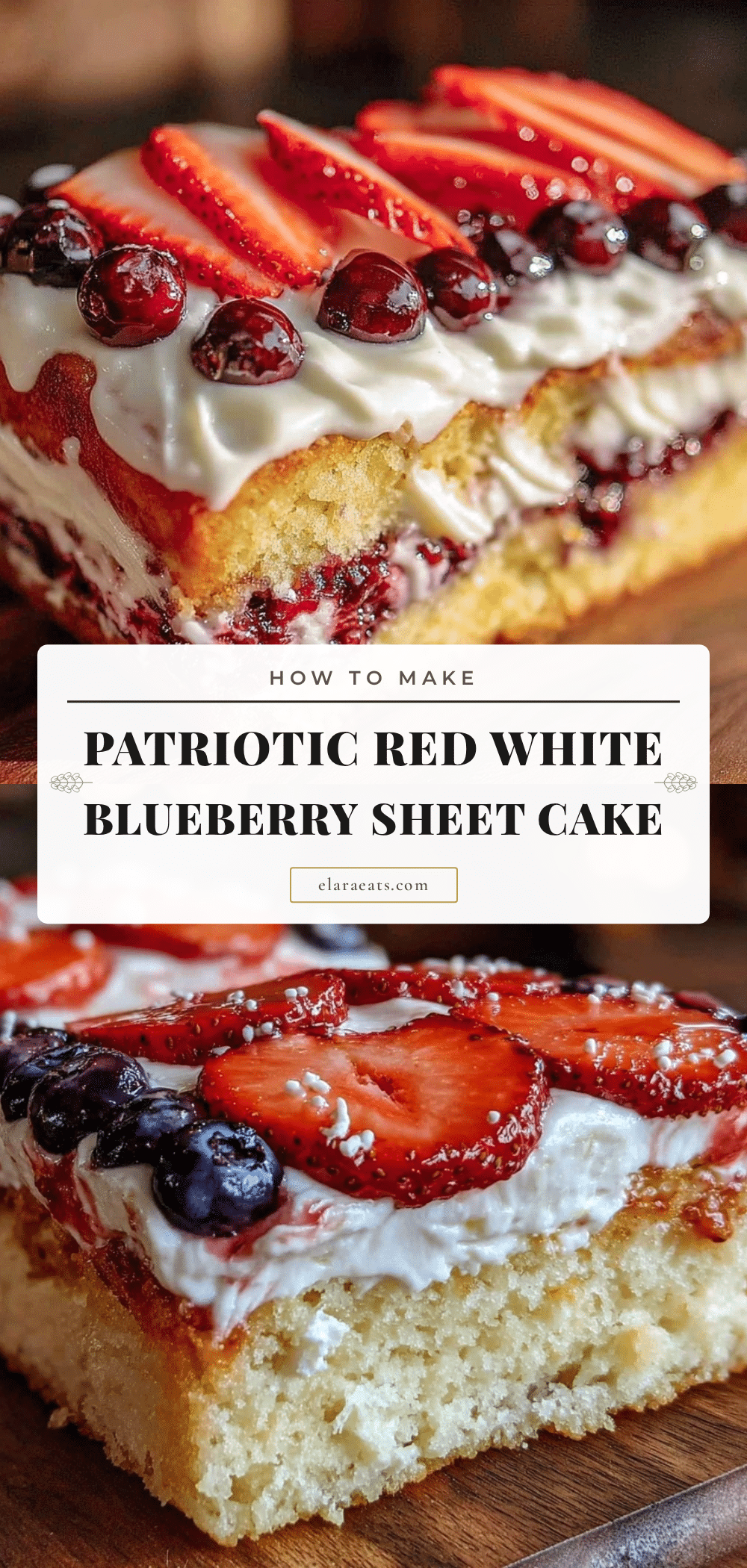 red white and blueberry flag sheet cake recipe