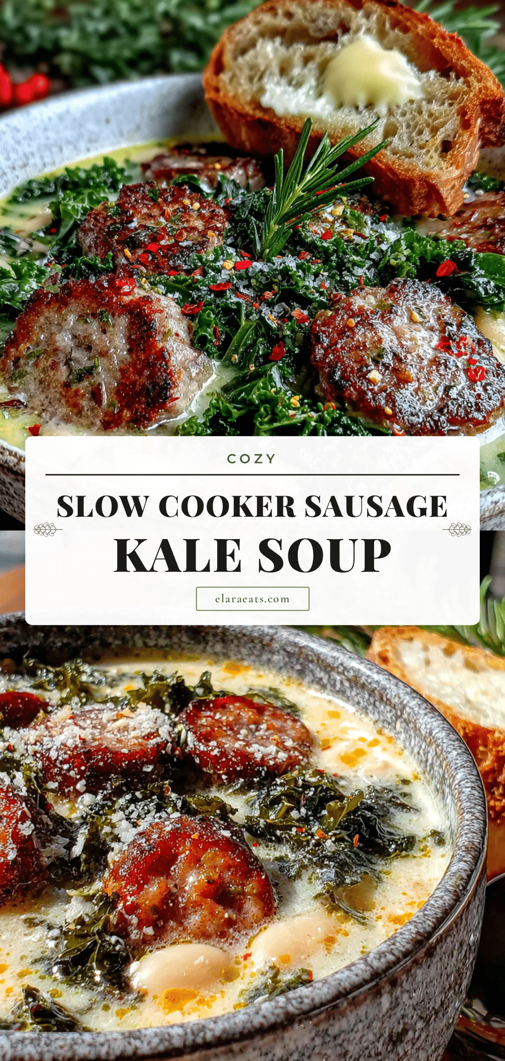 cozy slow cooker sausage kale soup recipe
