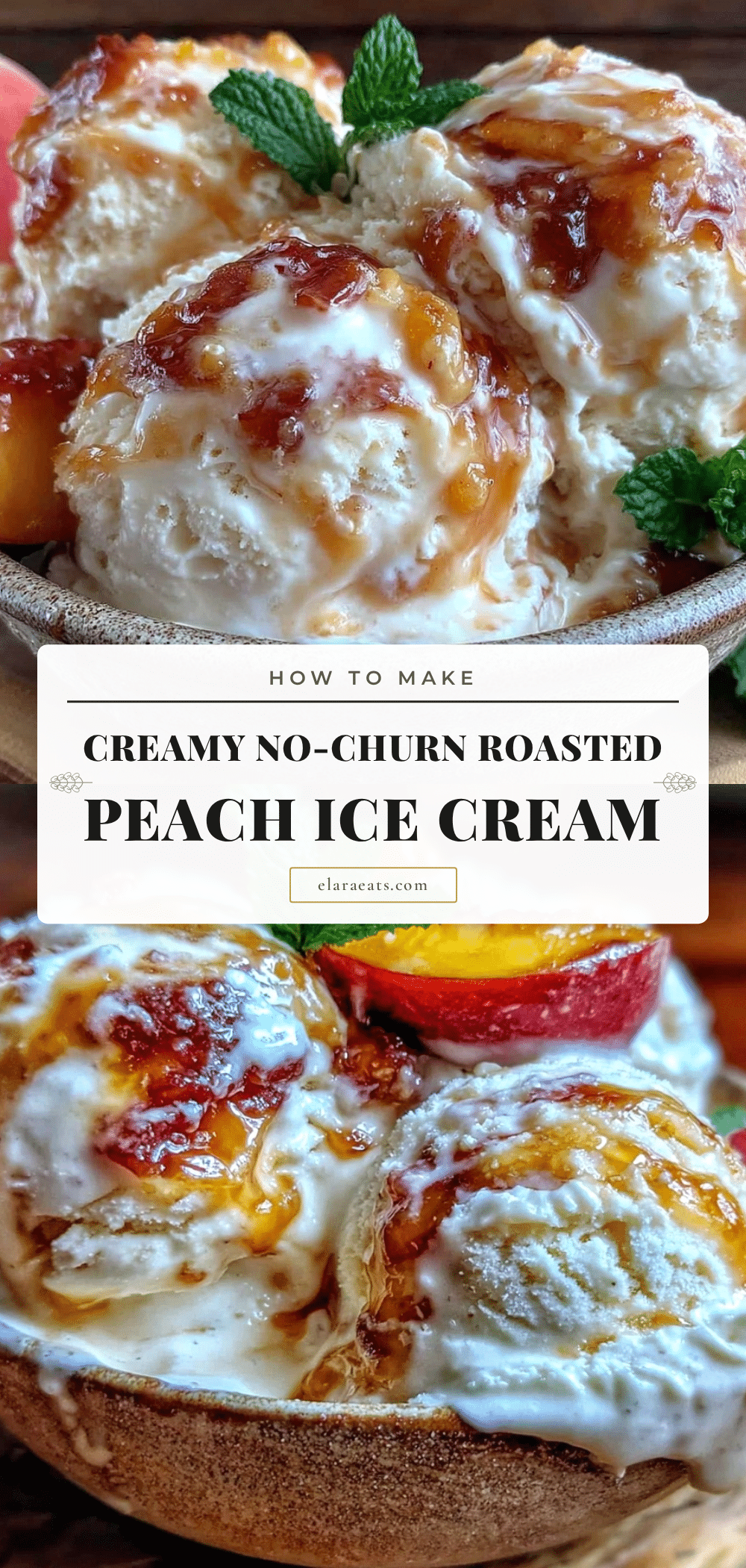 creamy no-churn roasted peach ice cream recipe recipe