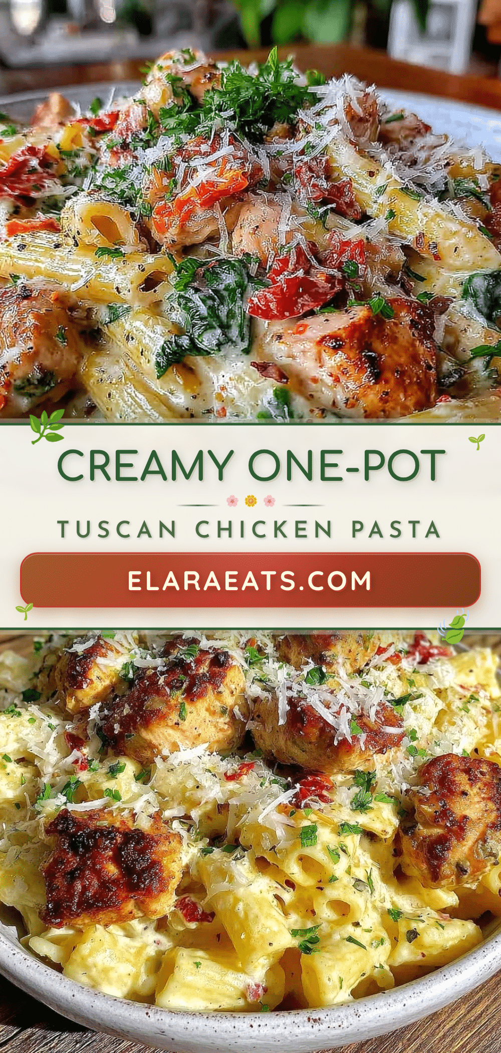 creamy one-pot tuscan chicken pasta recipe