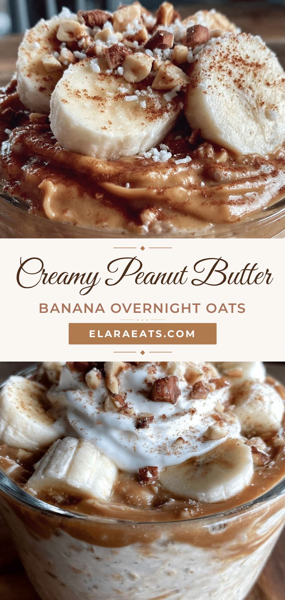 creamy peanut butter banana overnight oats recipe