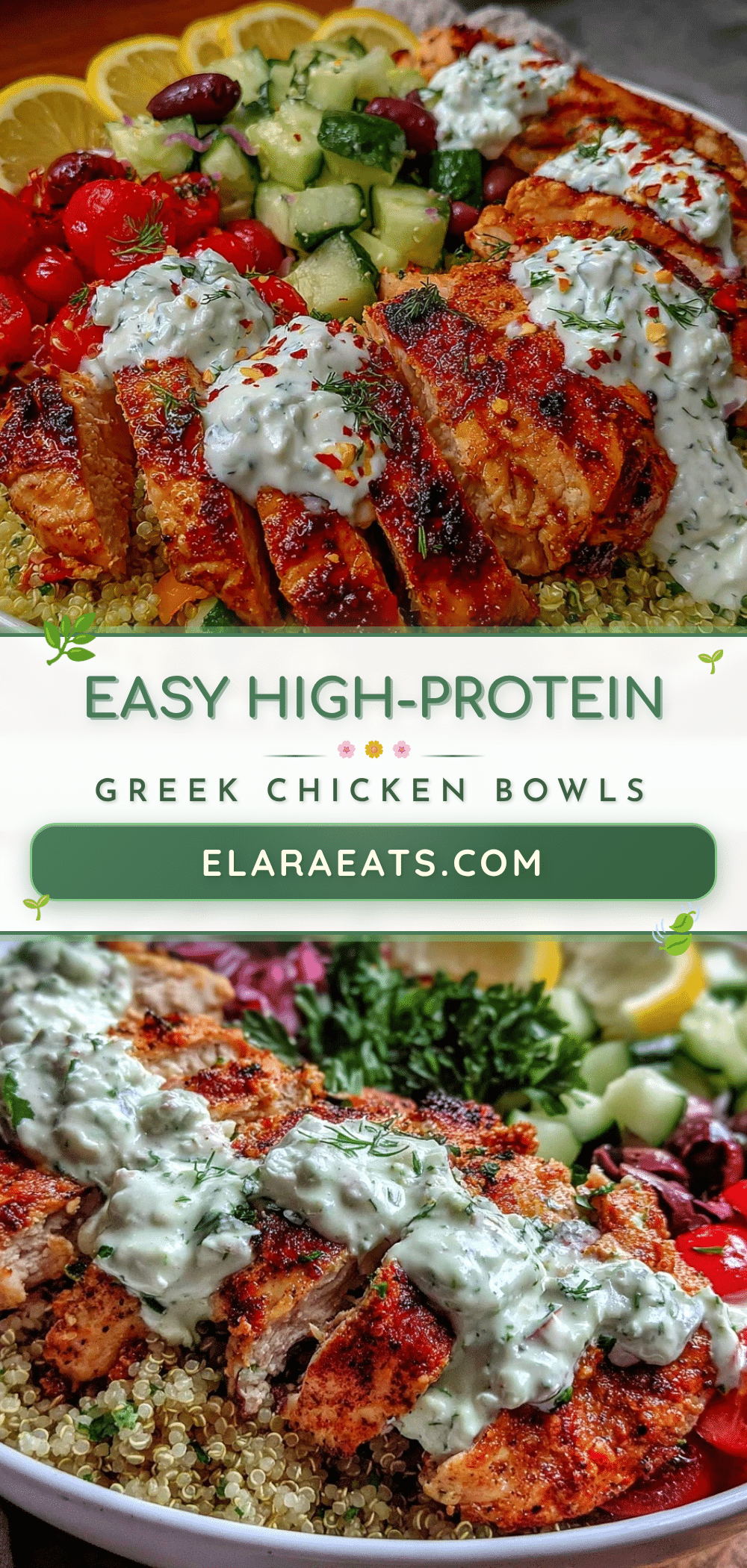 healthy greek chicken bowls recipe