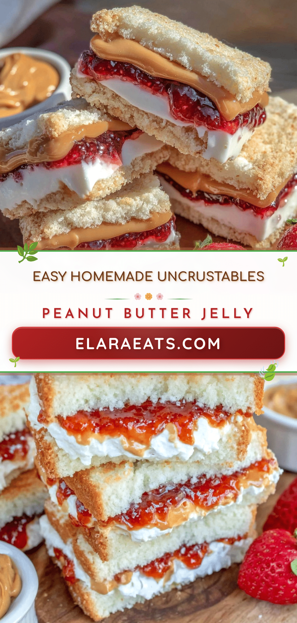 homemade uncrustables peanut butter jelly sandwiches recipe