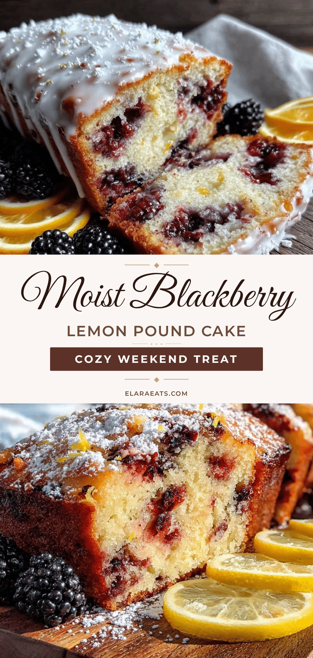 moist blackberry lemon pound cake loaf recipe