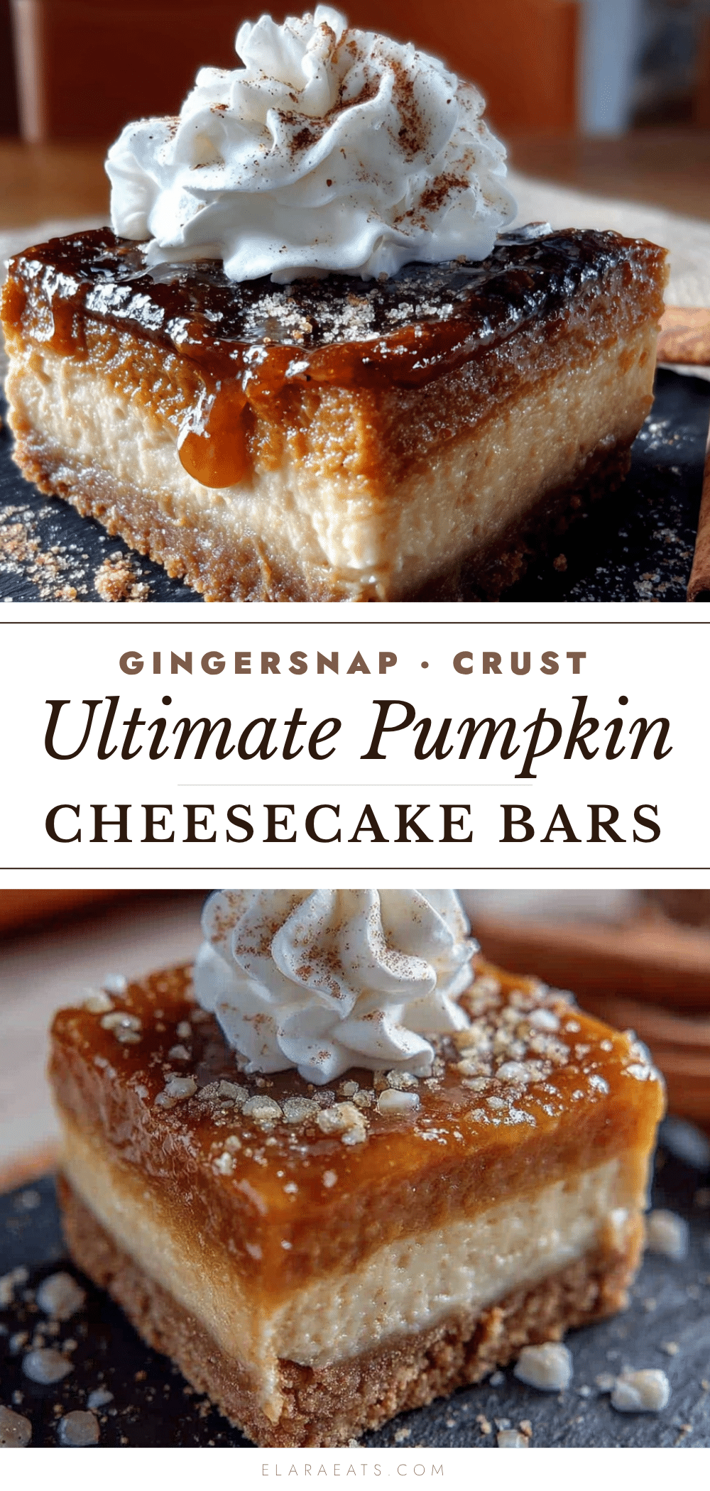pumpkin cheesecake bars with gingersnap crust recipe