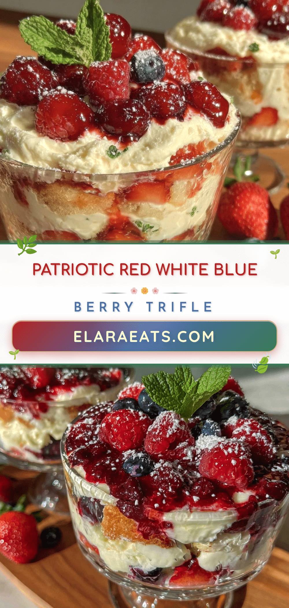 red white blue layered berry trifle recipe
