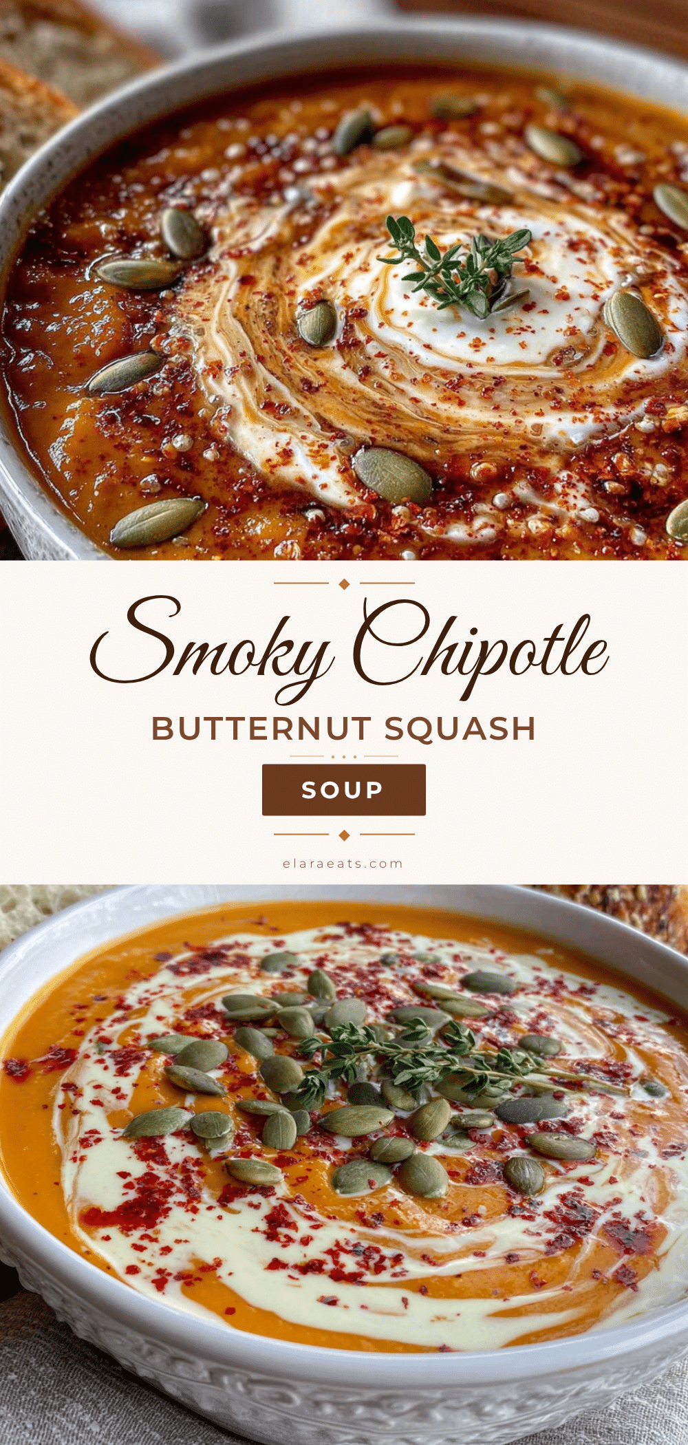 roasted butternut squash soup with chipotle crema recipe