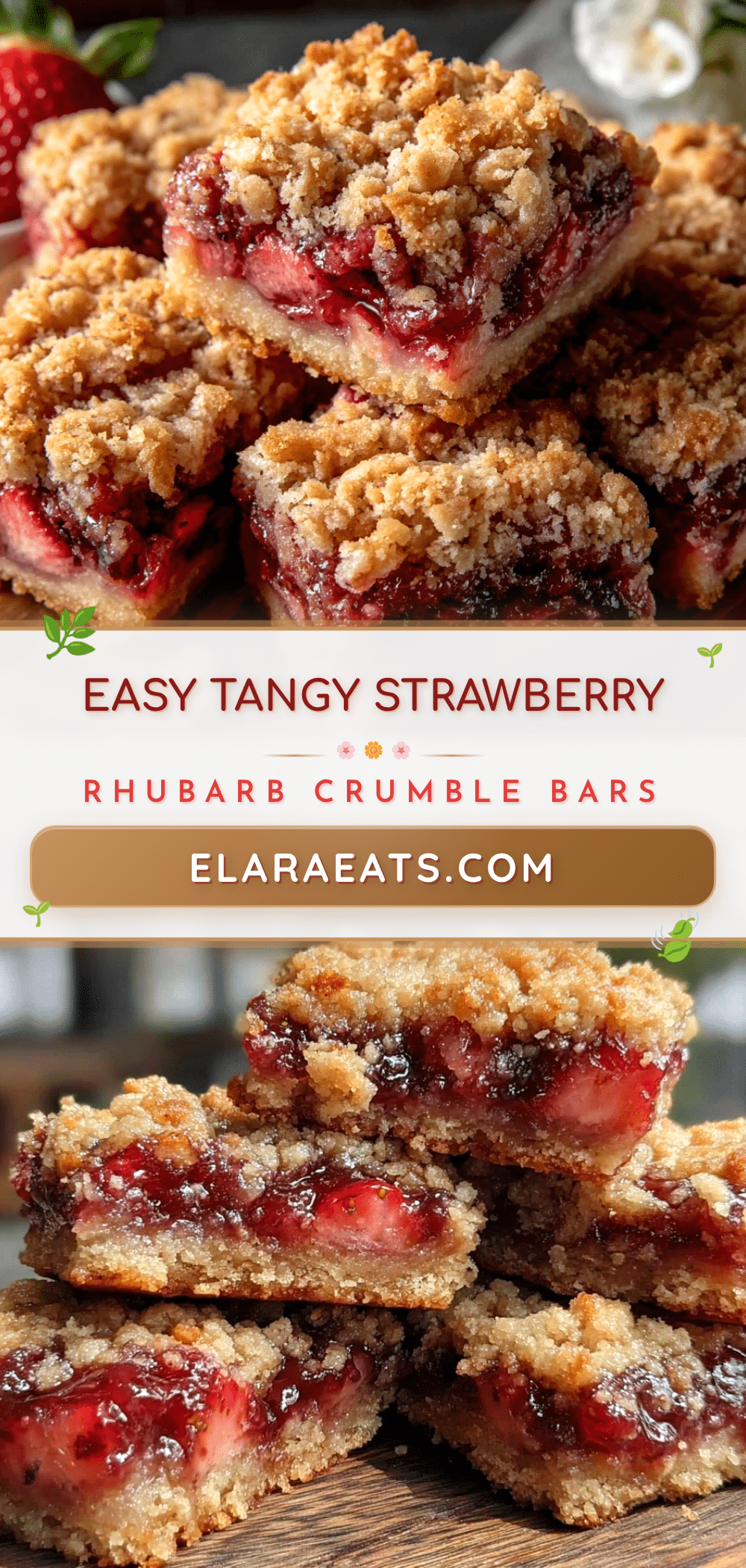 strawberry rhubarb crumble bars recipe
