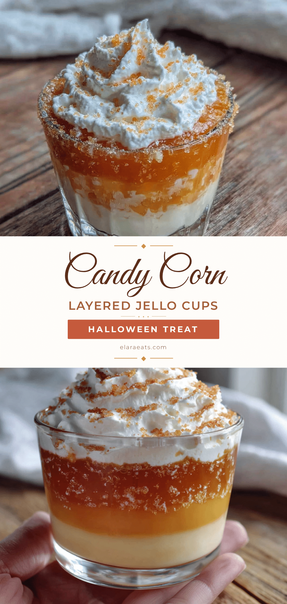 candy corn layered jello cups recipe