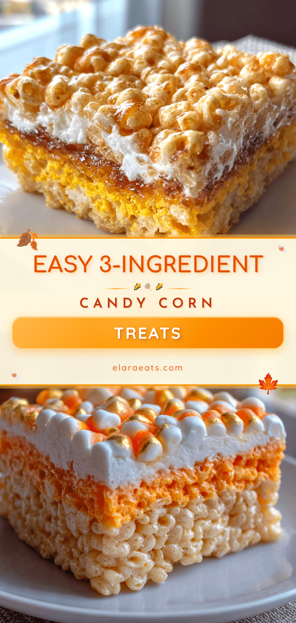 candy corn rice krispie treats recipe