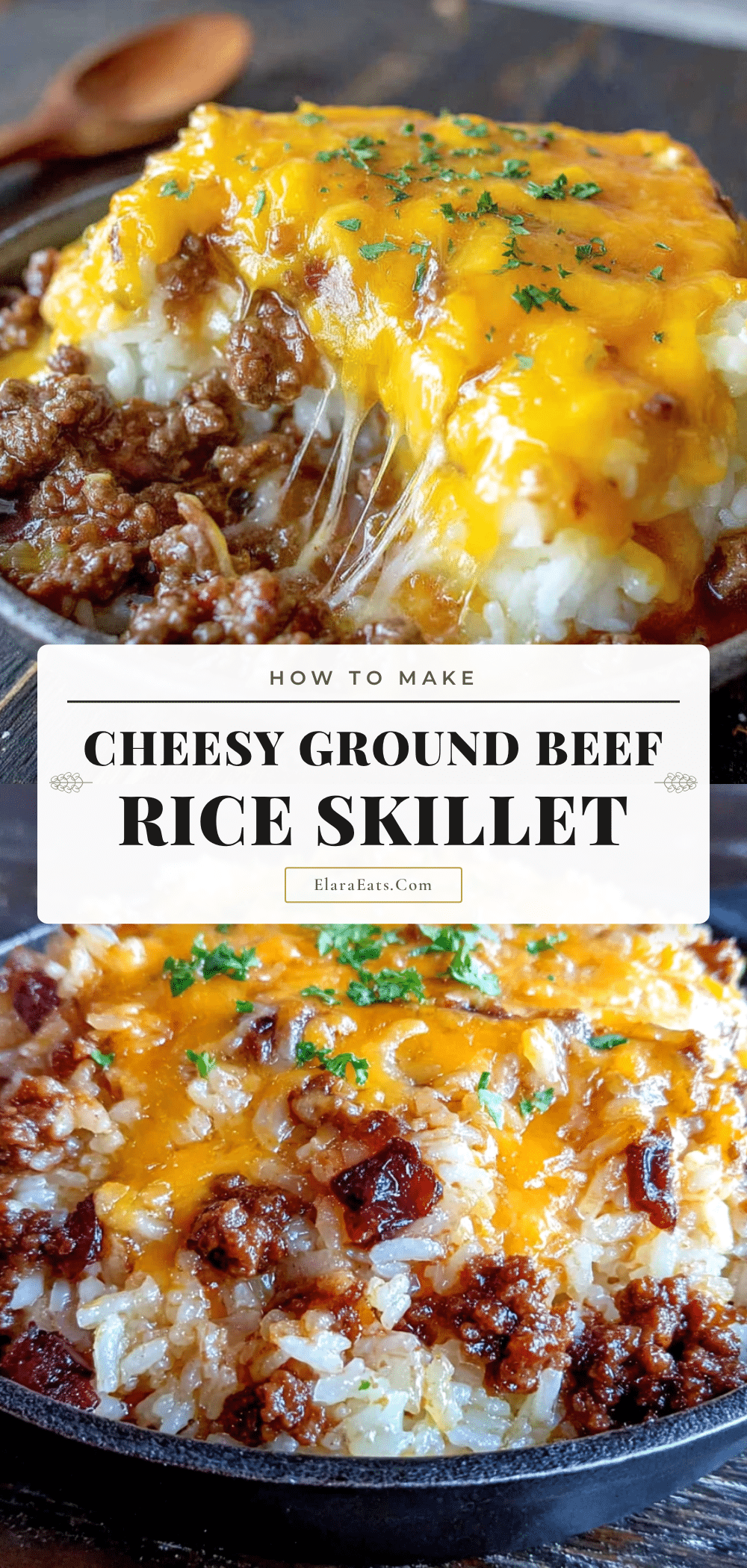 cheesy ground beef and rice skillet recipe