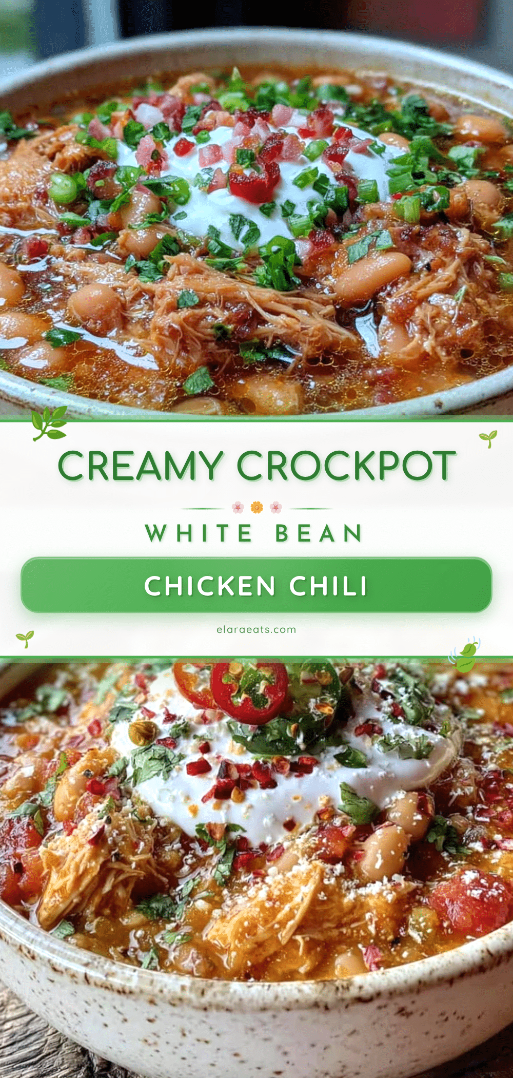 creamy crockpot white bean chicken chili recipe