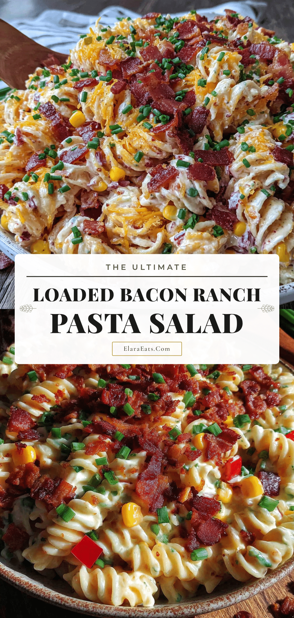 creamy loaded bacon ranch pasta salad for a crowd recipe